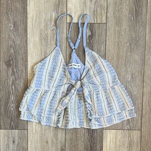 Chic Light Blue Eyelet Camisole Top
